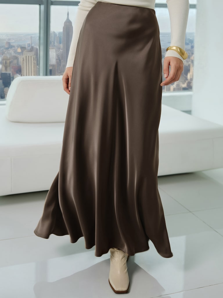 Flared floor length maxi skirt