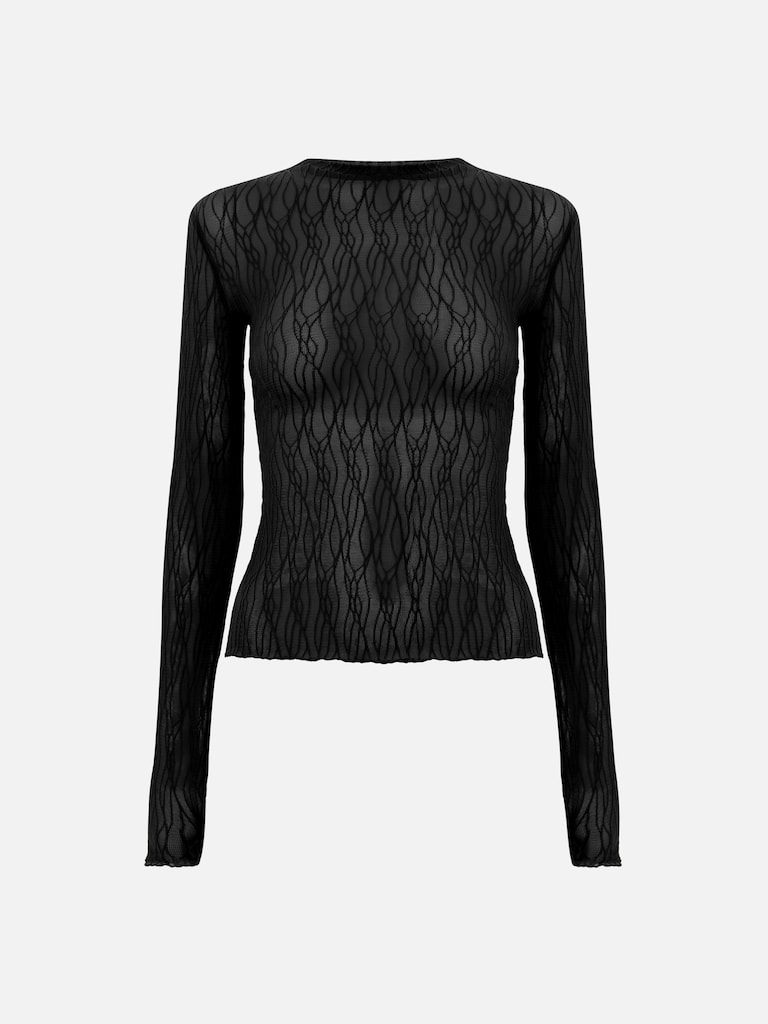 Longsleeve with openwork pattern