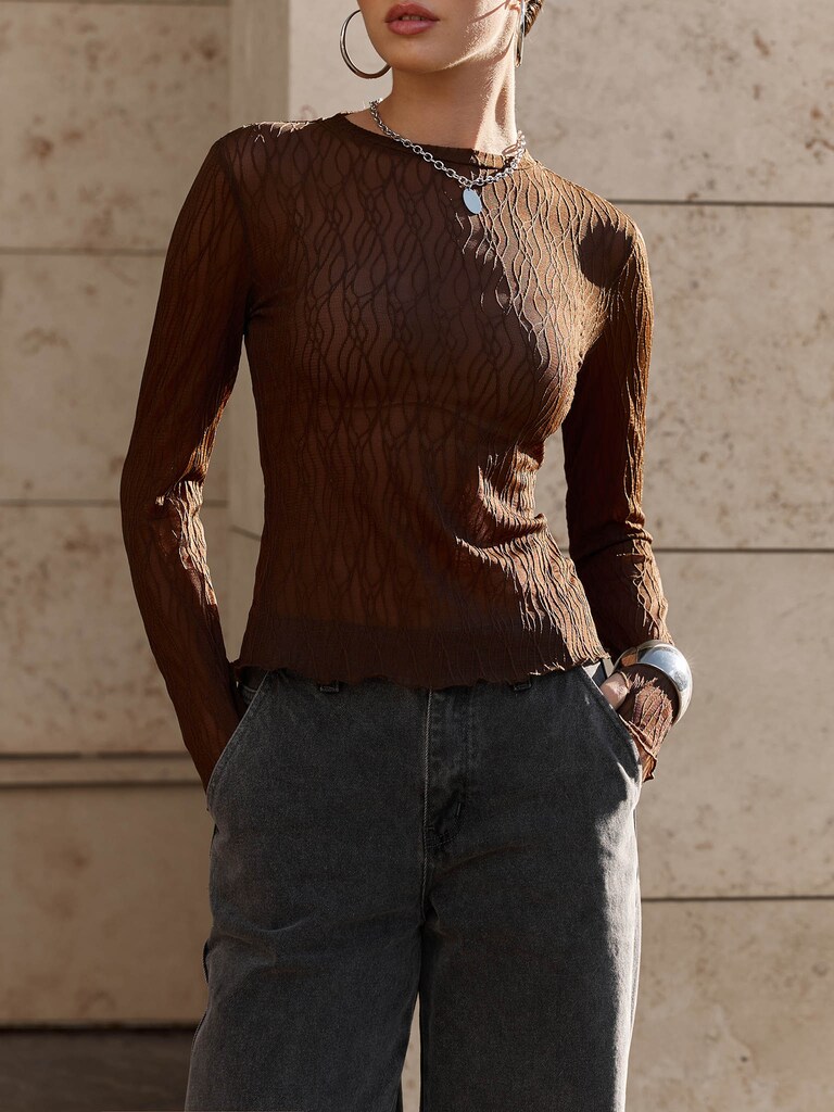 Longsleeve with openwork pattern