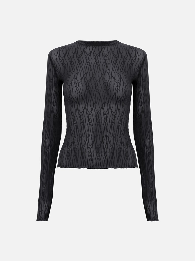 Лонгслив из сетки с ажурным узором