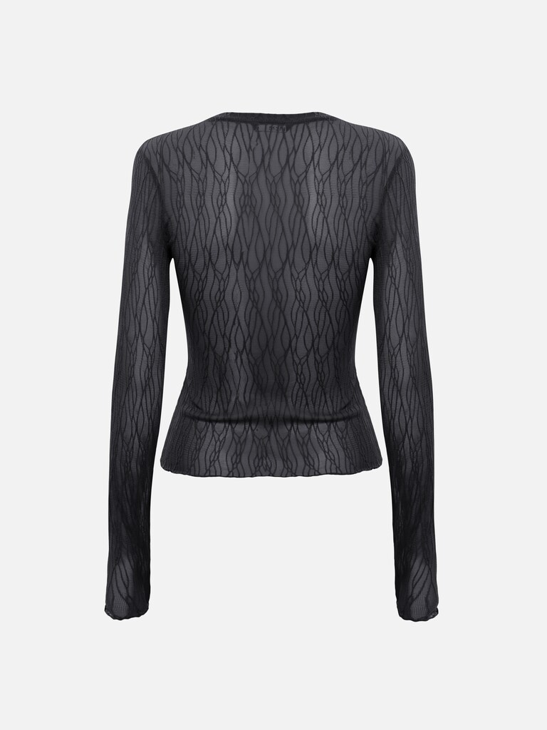 Лонгслив из сетки с ажурным узором
