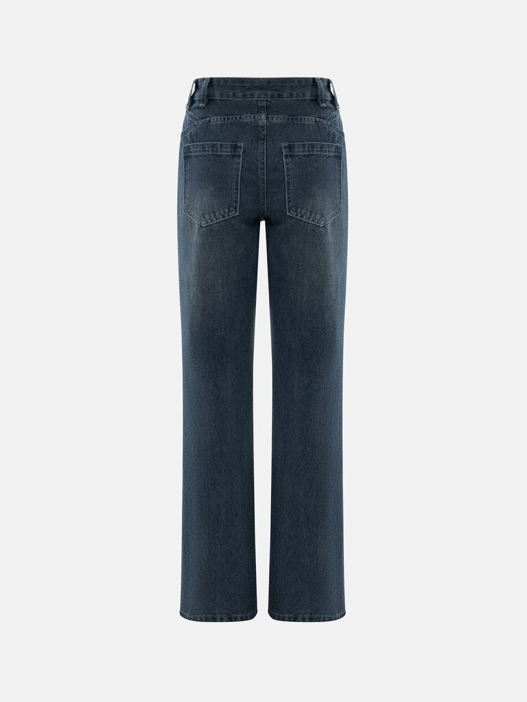 Flared mid-rise jeans 