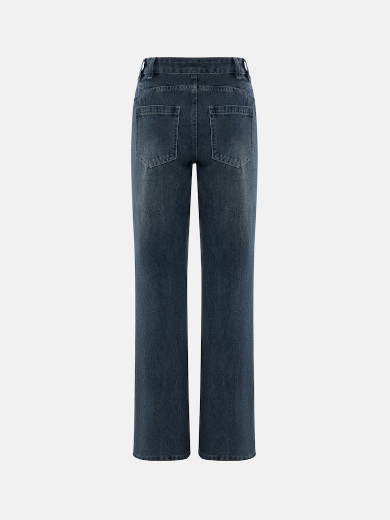 Flared mid-rise jeans