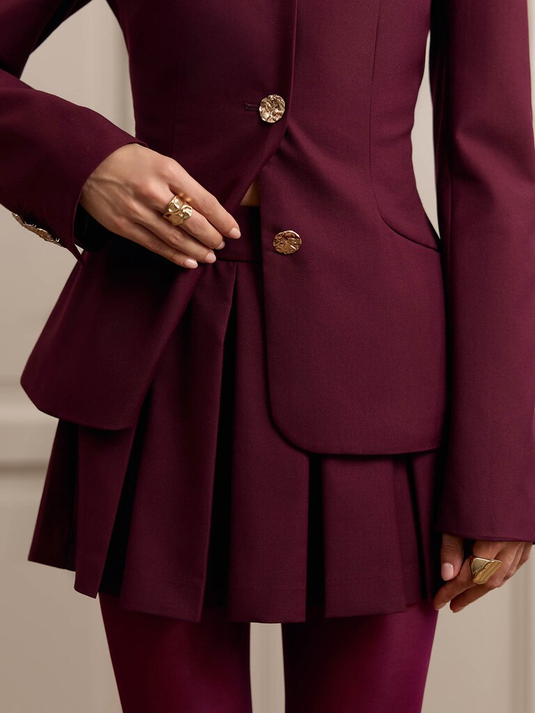 Юбка мини со складками на талии