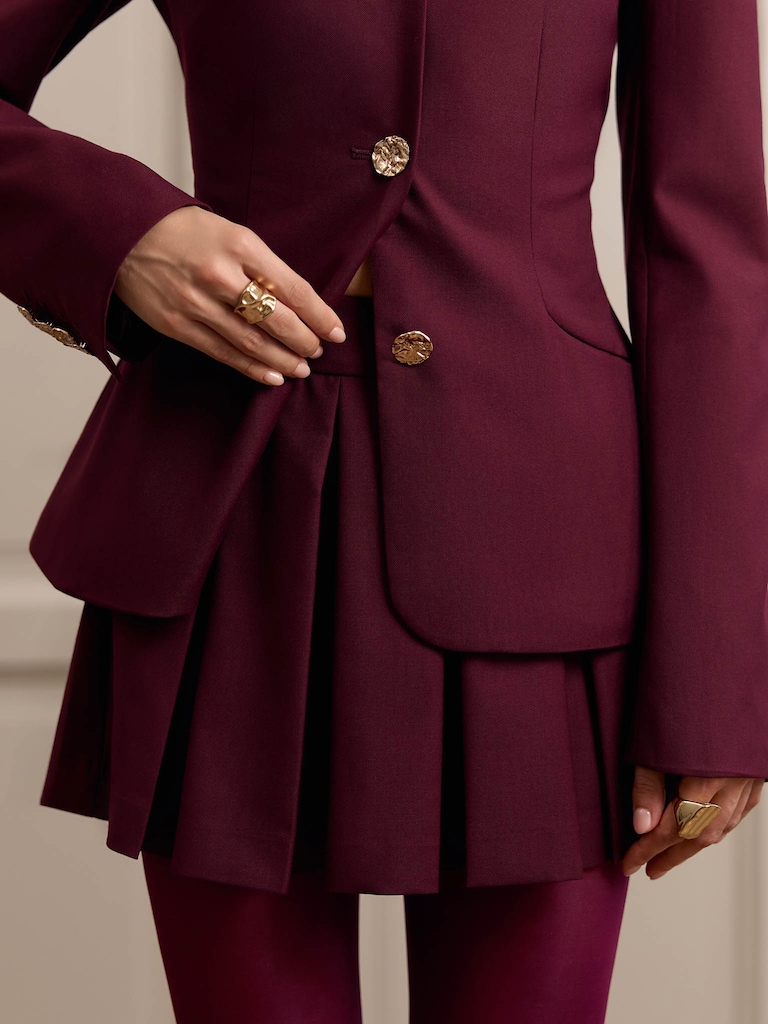 Юбка мини со складками на талии