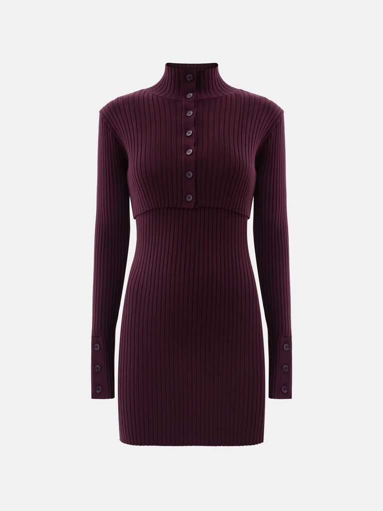 Mini jersey dress with tonal bolero