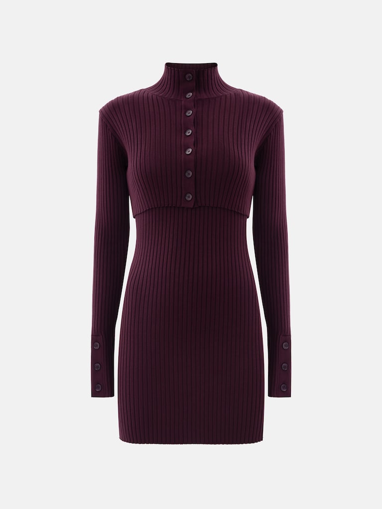 Трикотажное платье мини с болеро в тон