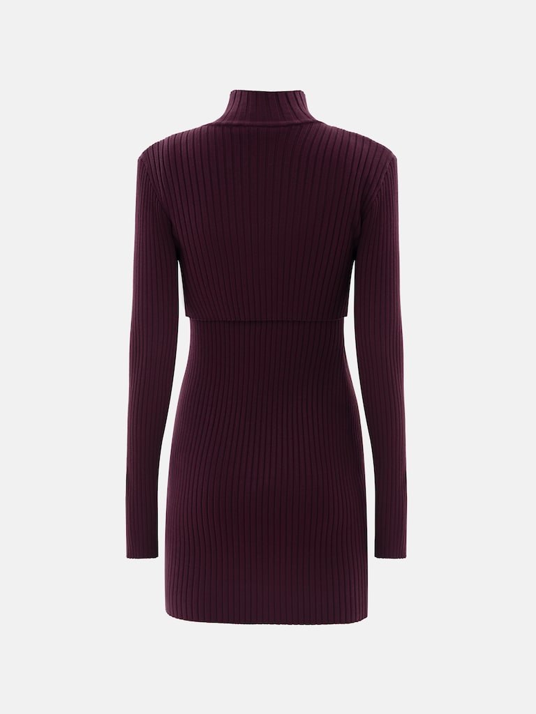 Трикотажное платье мини с болеро в тон