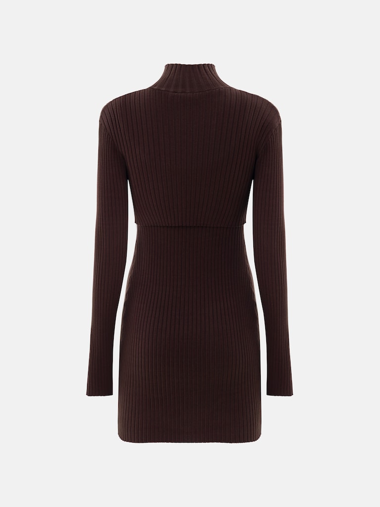 Трикотажное платье мини с болеро в тон