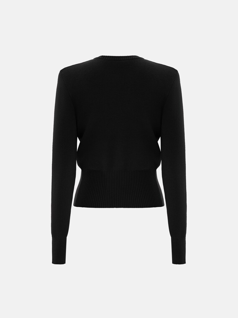 Knitted cardigan with golden buttons