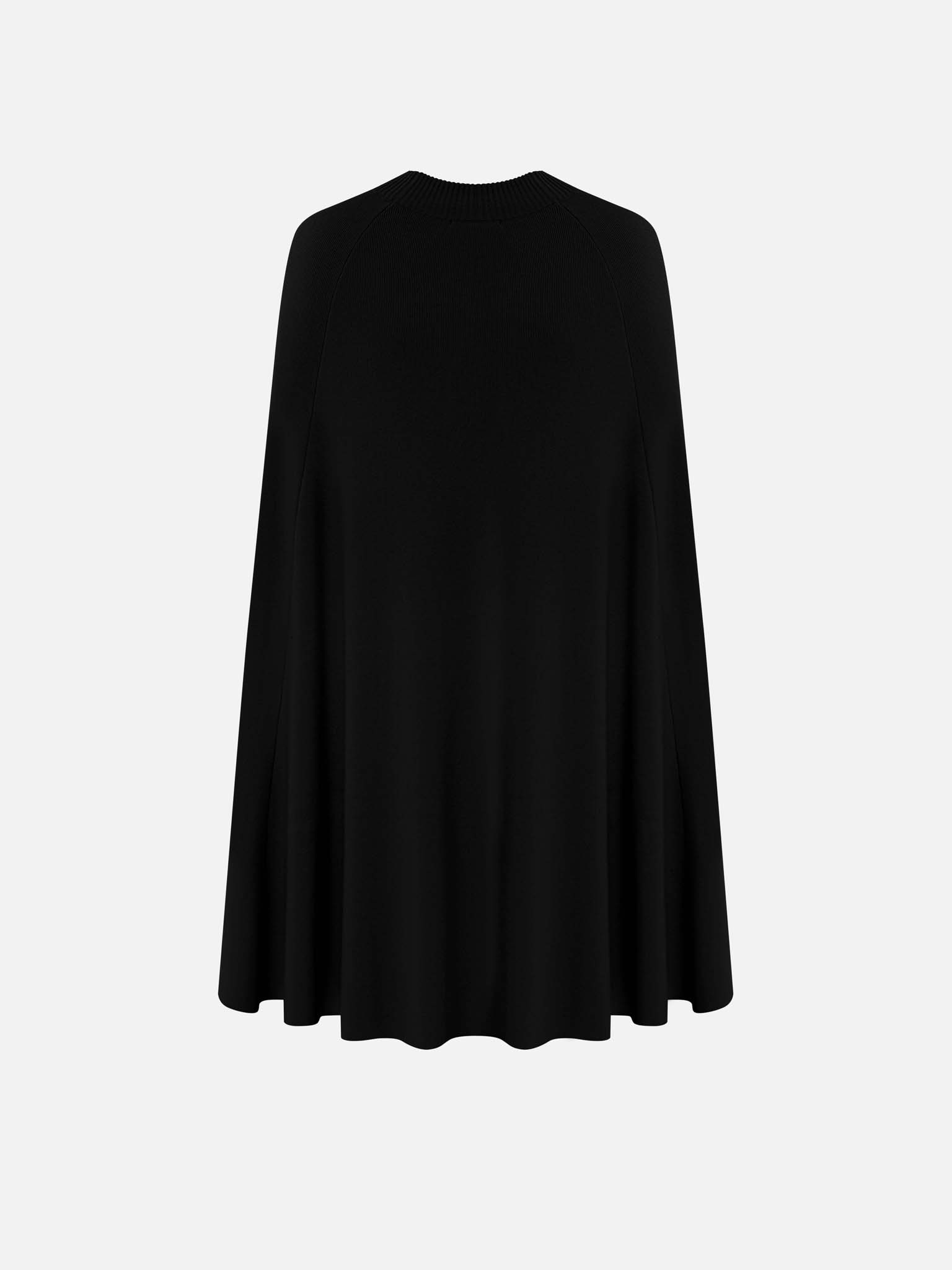 Viscose mini jersey dress with a train and matching belt