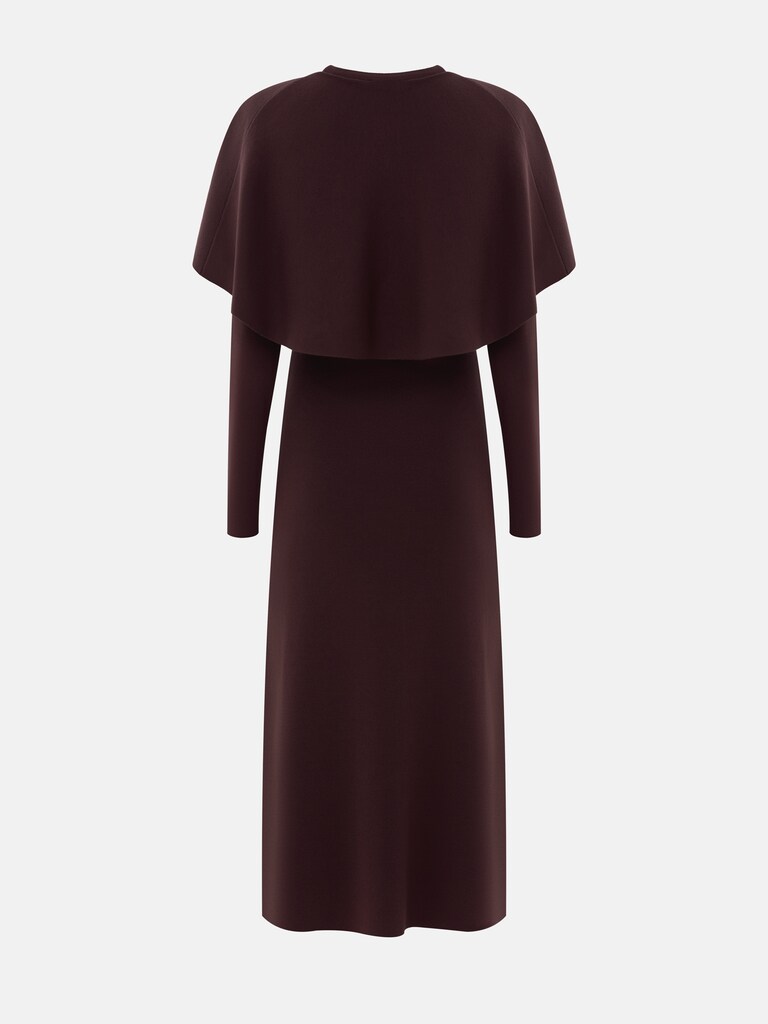Midi dress with a cape and matching belt