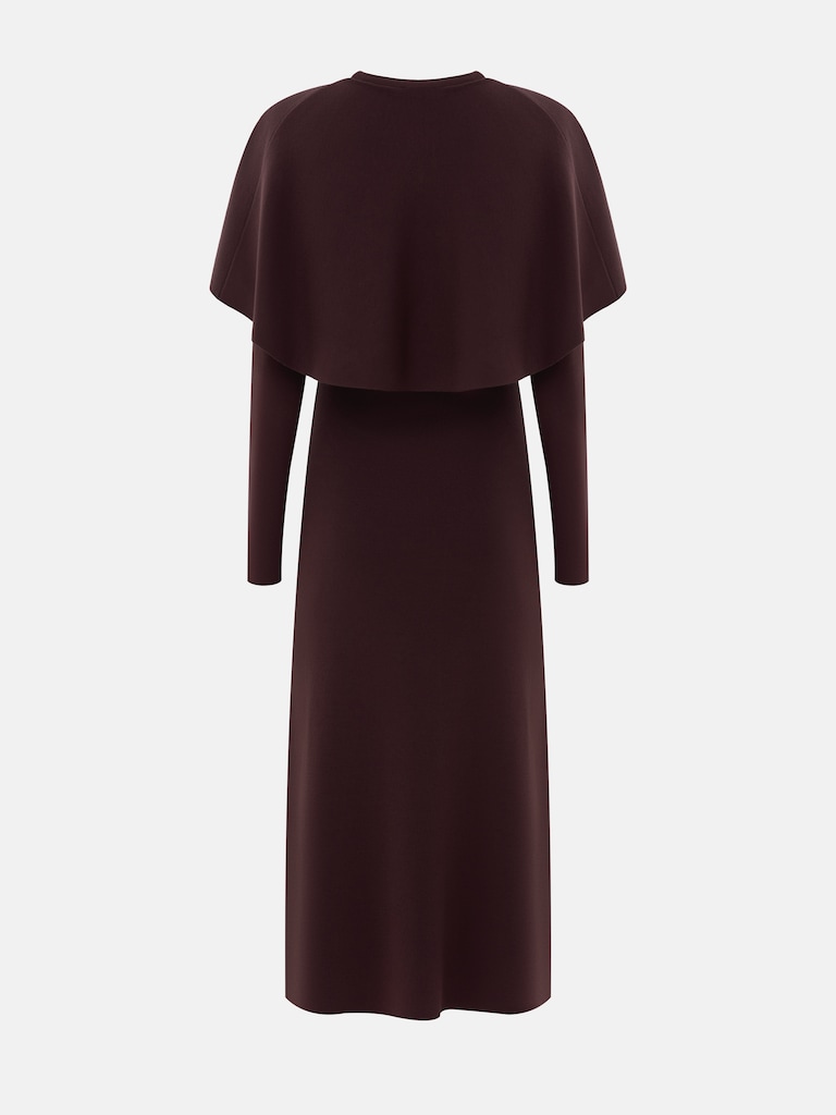 Midi dress with a cape and matching belt