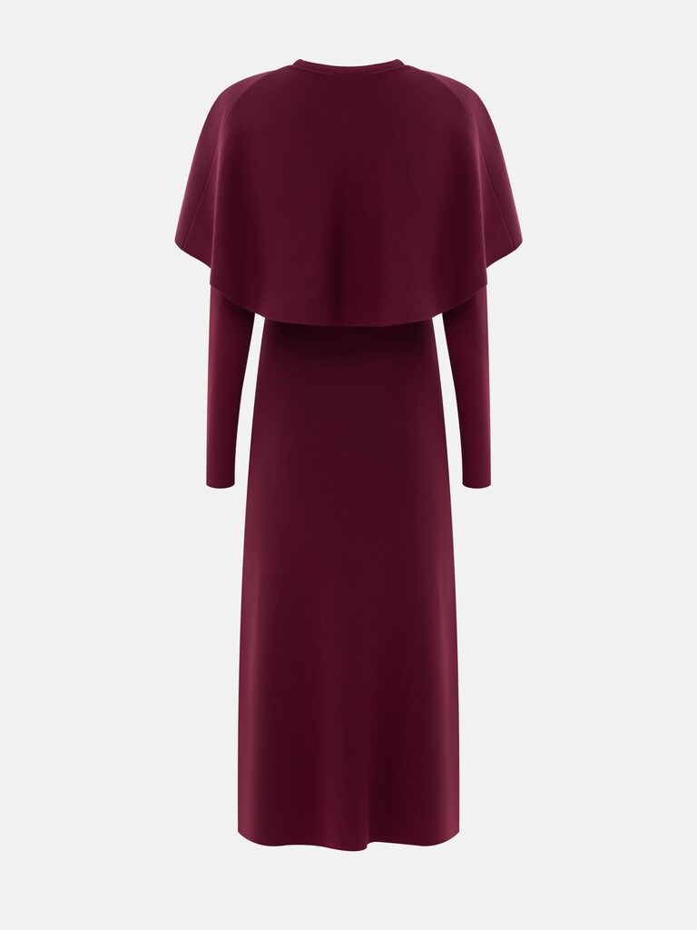 Midi dress with a cape and matching belt