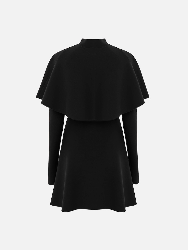 Mini dress with a cape and matching belt