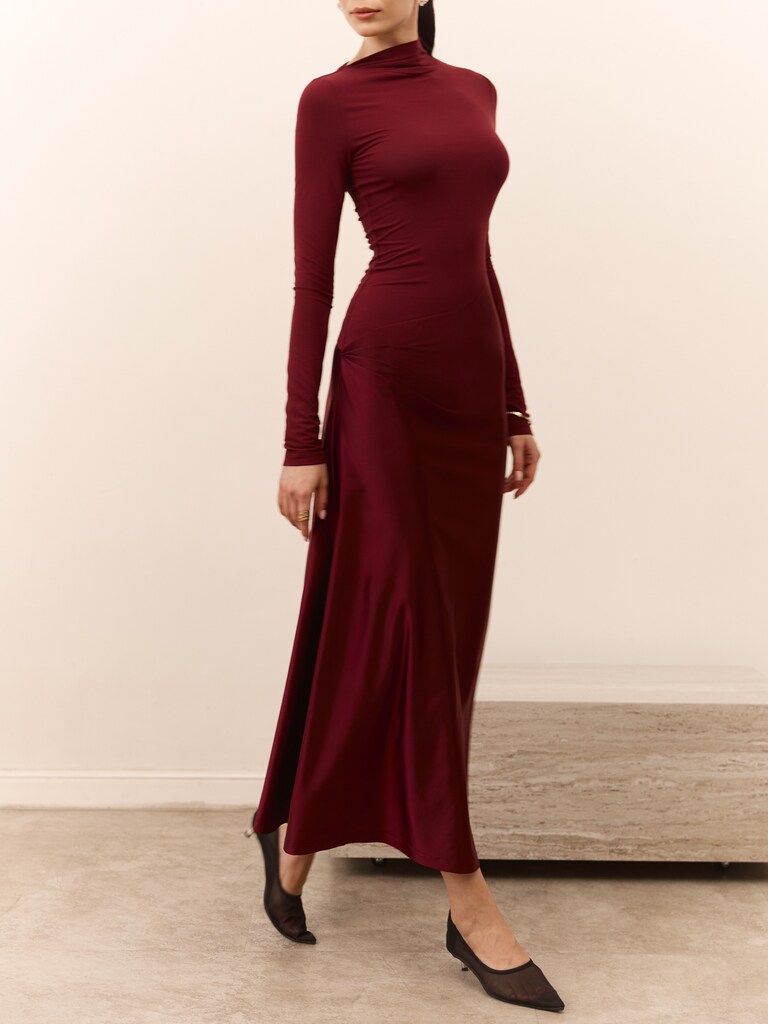 Combination maxi dress with detachable skirt