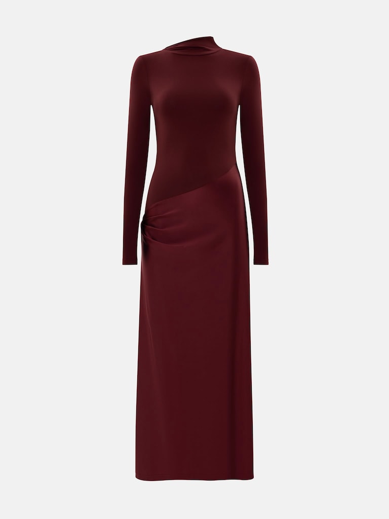 Комбинированное платье макси с отрезной юбкой