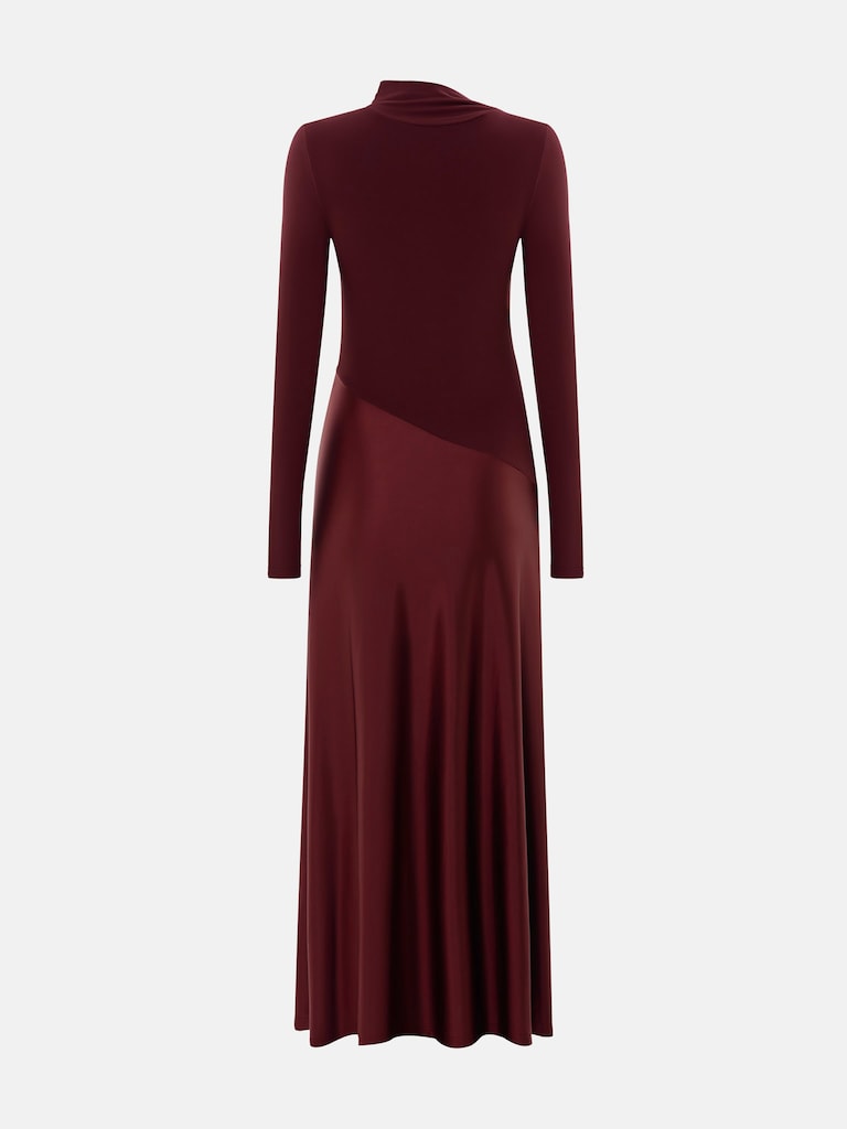 Комбинированное платье макси с отрезной юбкой