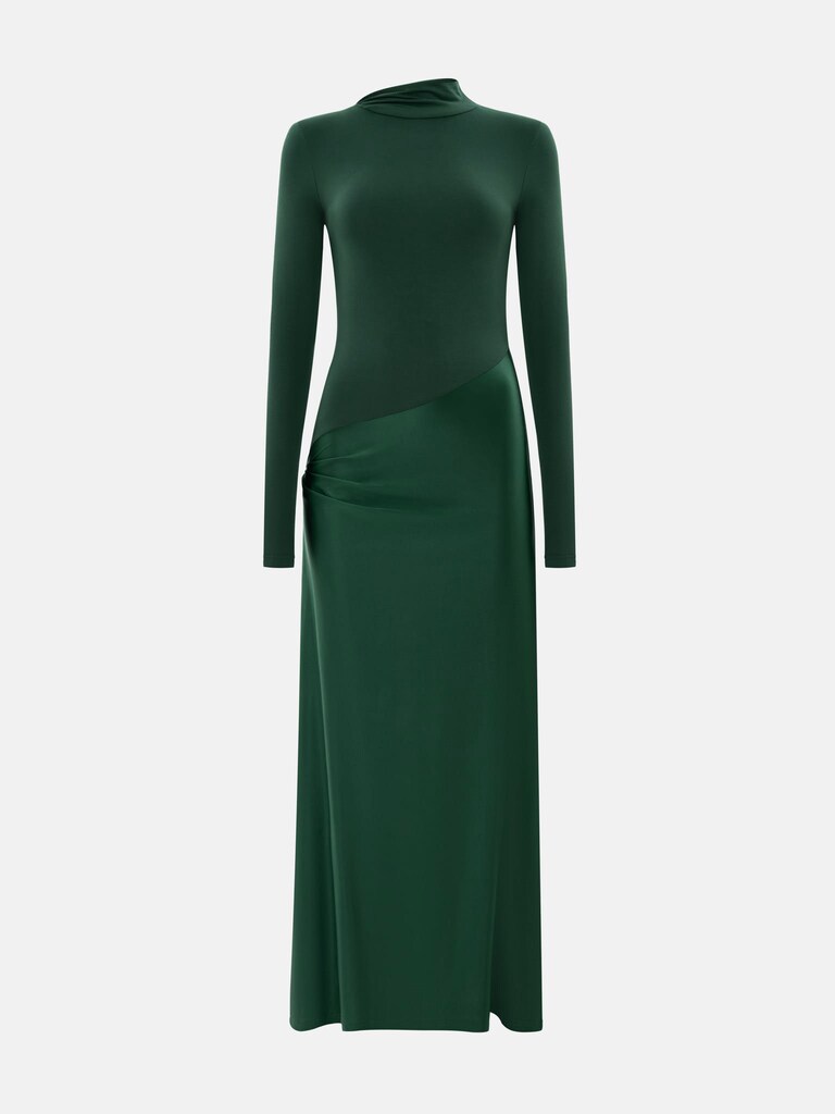 Комбинированное платье макси с отрезной юбкой