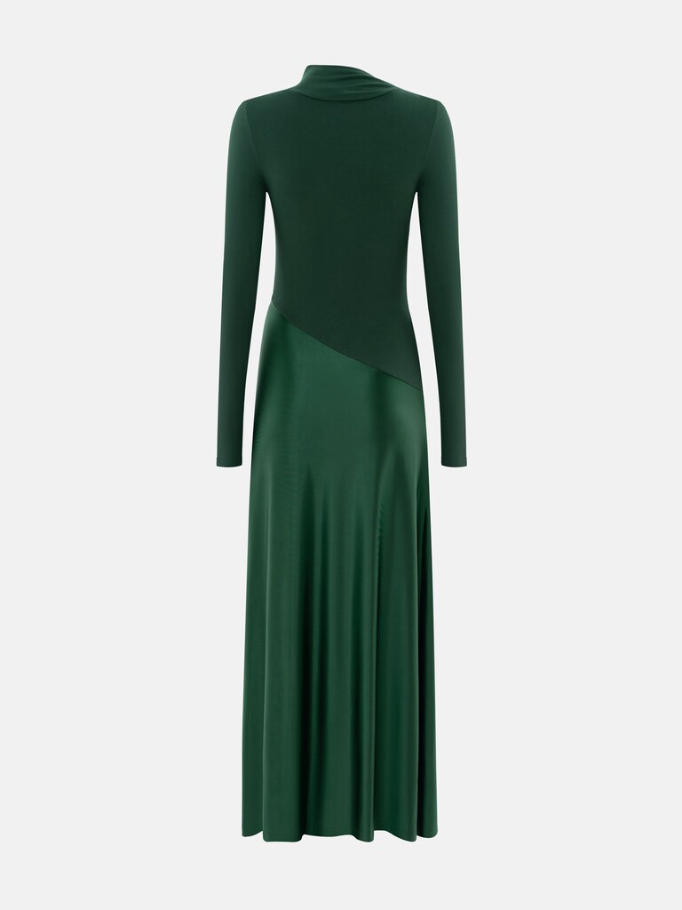 Комбинированное платье макси с отрезной юбкой