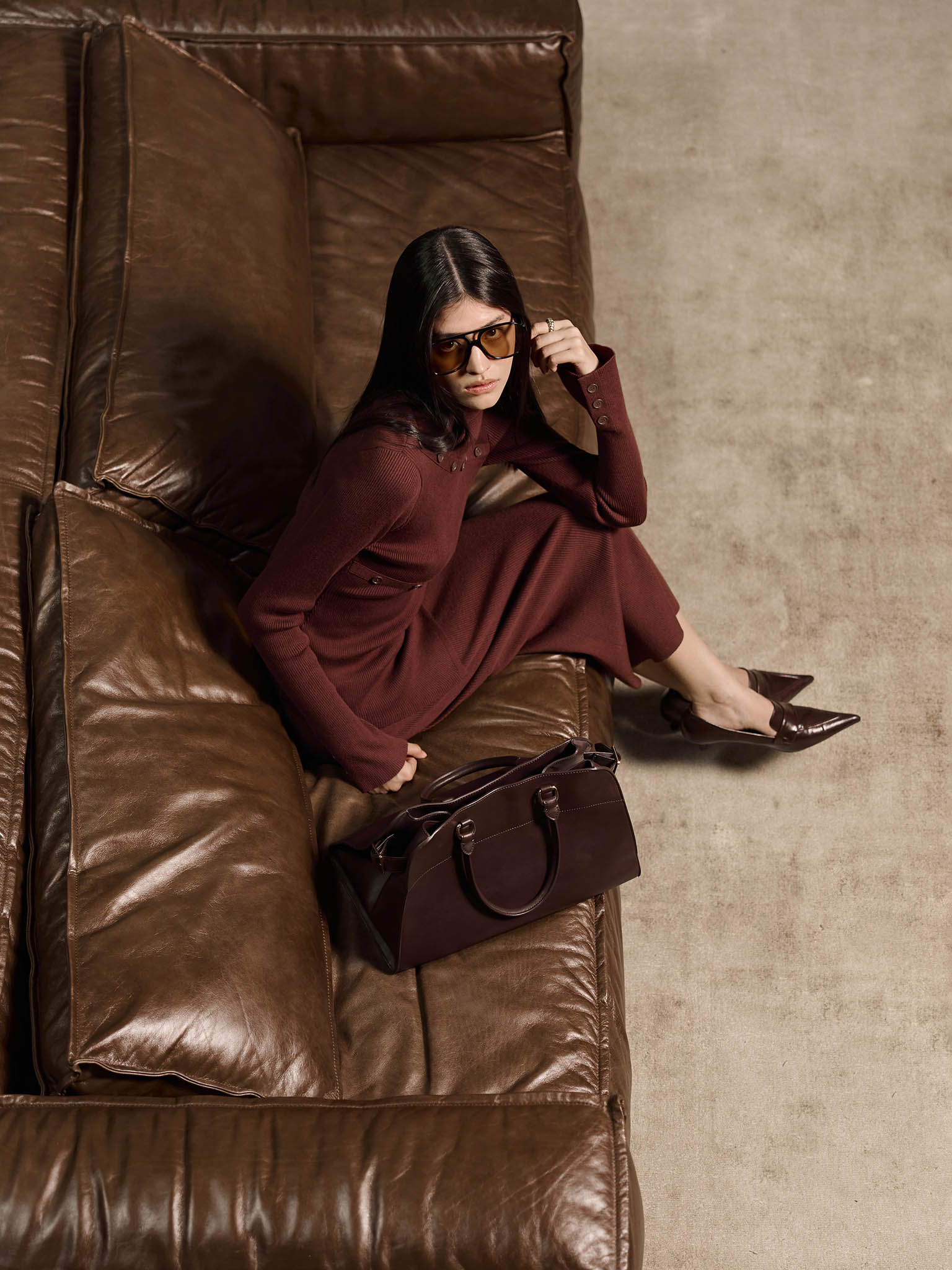 Юбка макси из вискозы в рубчик с разрезом сбоку и пуговицами