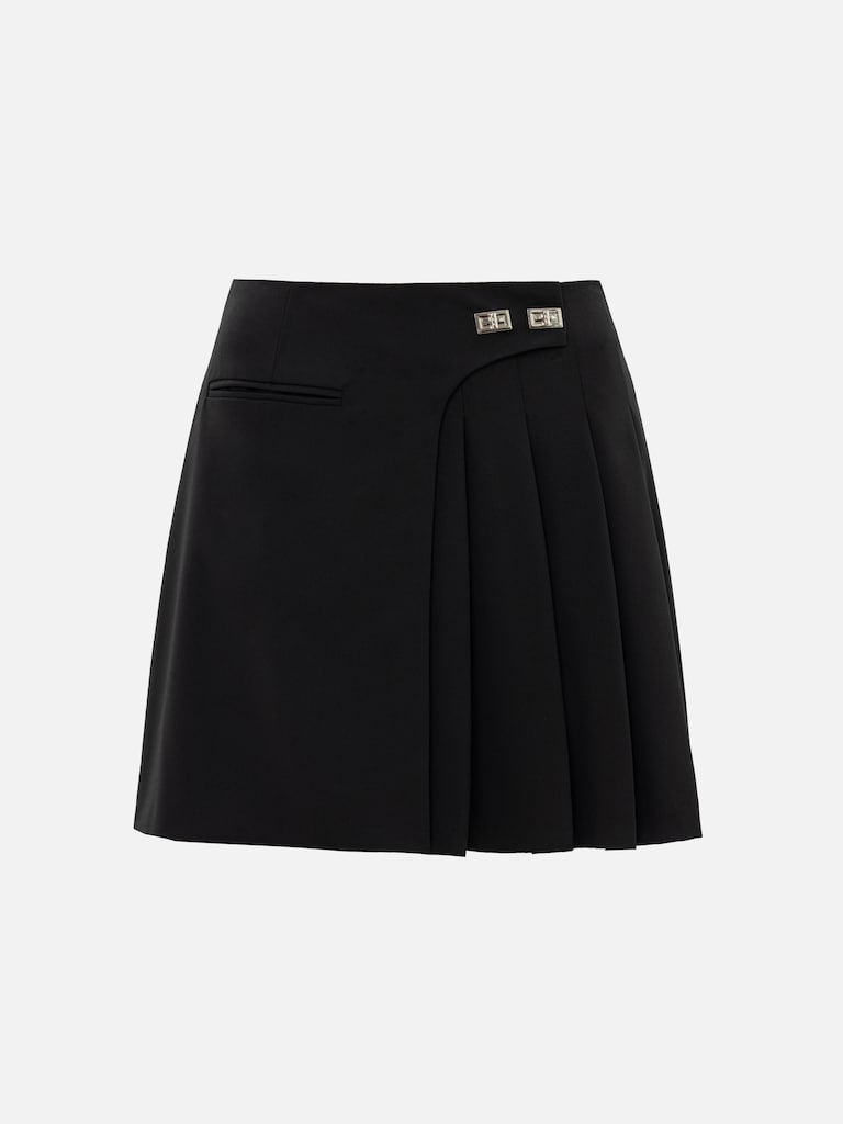 Юбка мини на запах с металлическими застежками