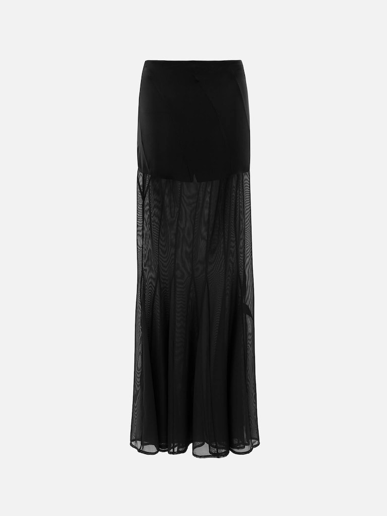 Semi-transparent maxi skirt