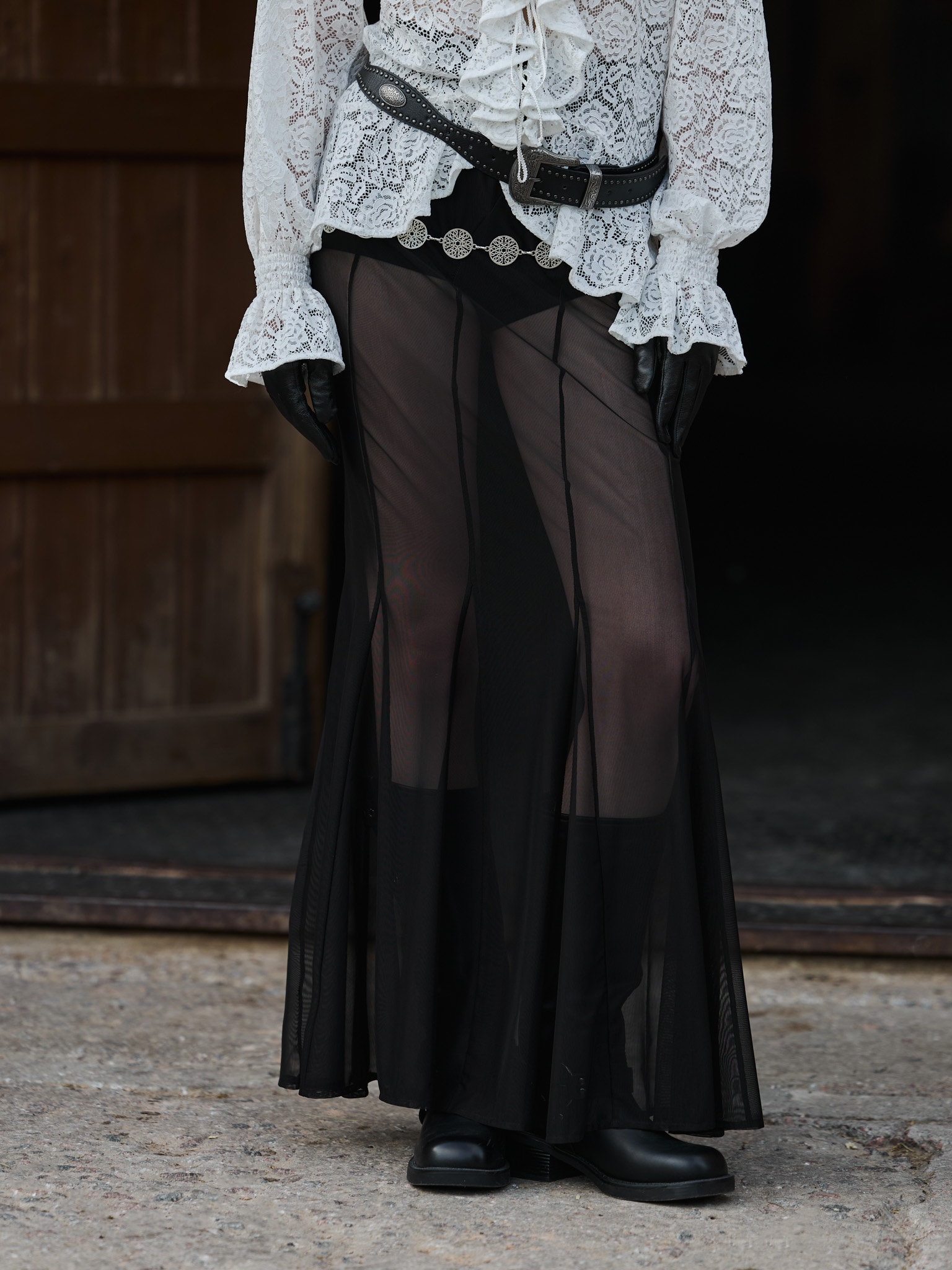 Semi-transparent maxi skirt :: LICHI - Online fashion store