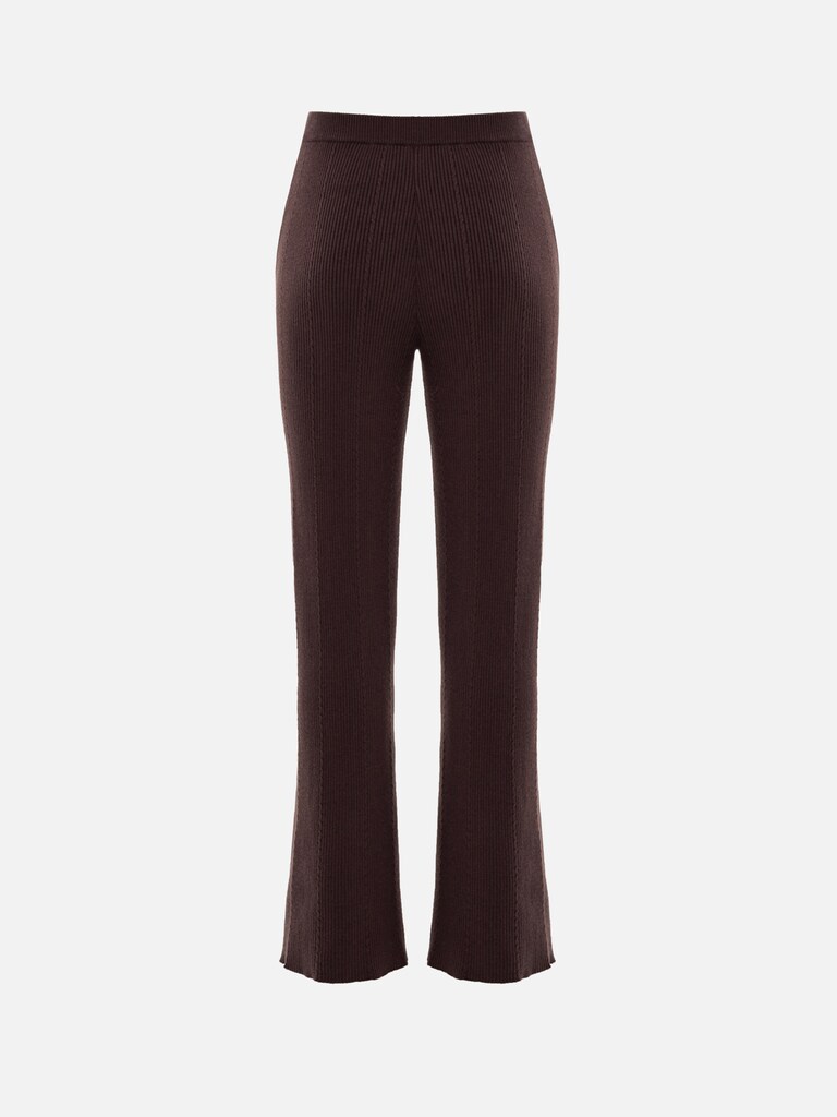 Rib-knit trousers