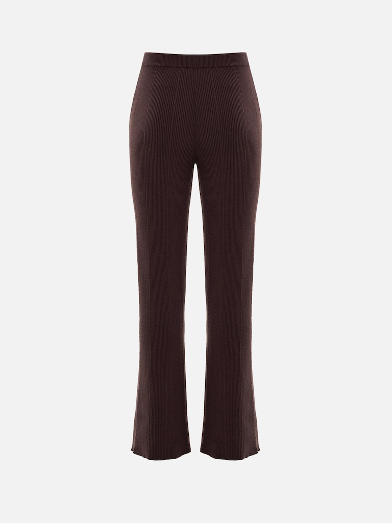 Rib-knit trousers