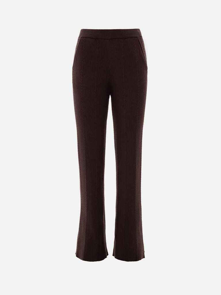 Rib-knit trousers