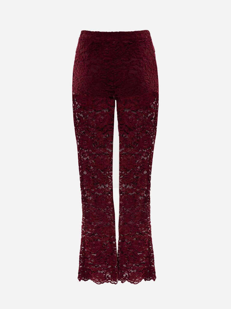 Guipure trousers with monochrome shorts