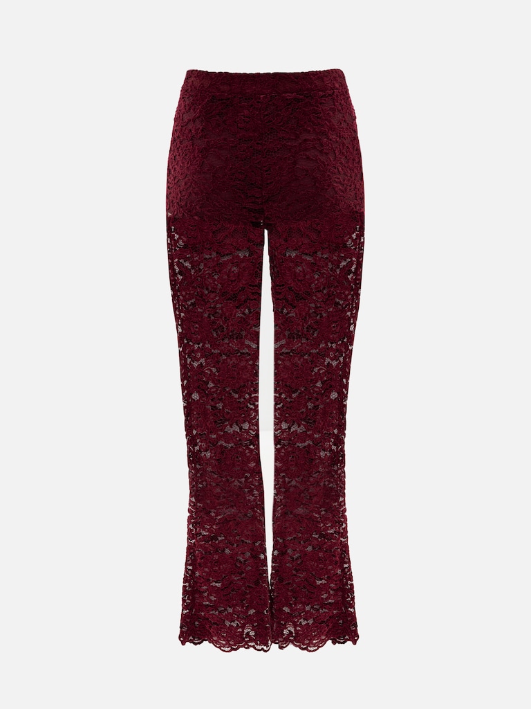 Guipure trousers with monochrome shorts