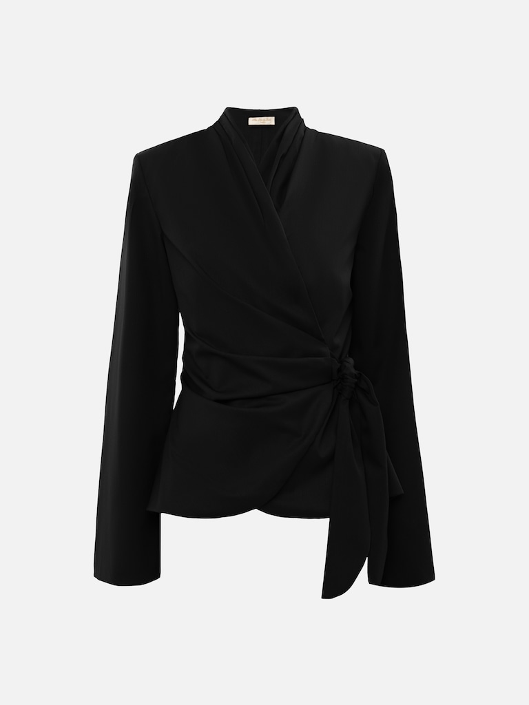 Ausgestellte Bluse mit Schleifen in der Taille