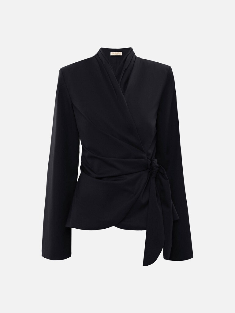 Блуза на запах с лентами на талии