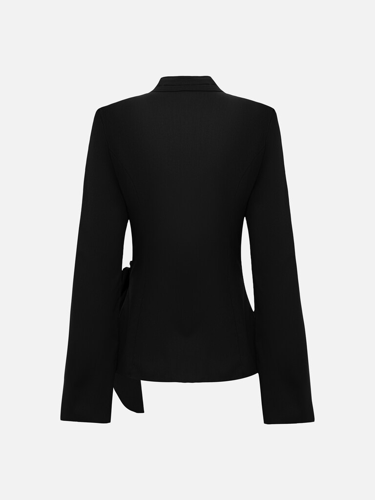 Ausgestellte Bluse mit Schleifen in der Taille