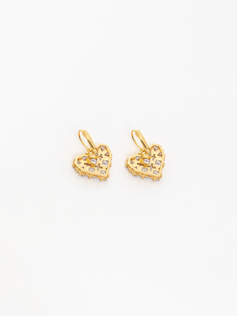 Heart-shaped crystal earrings