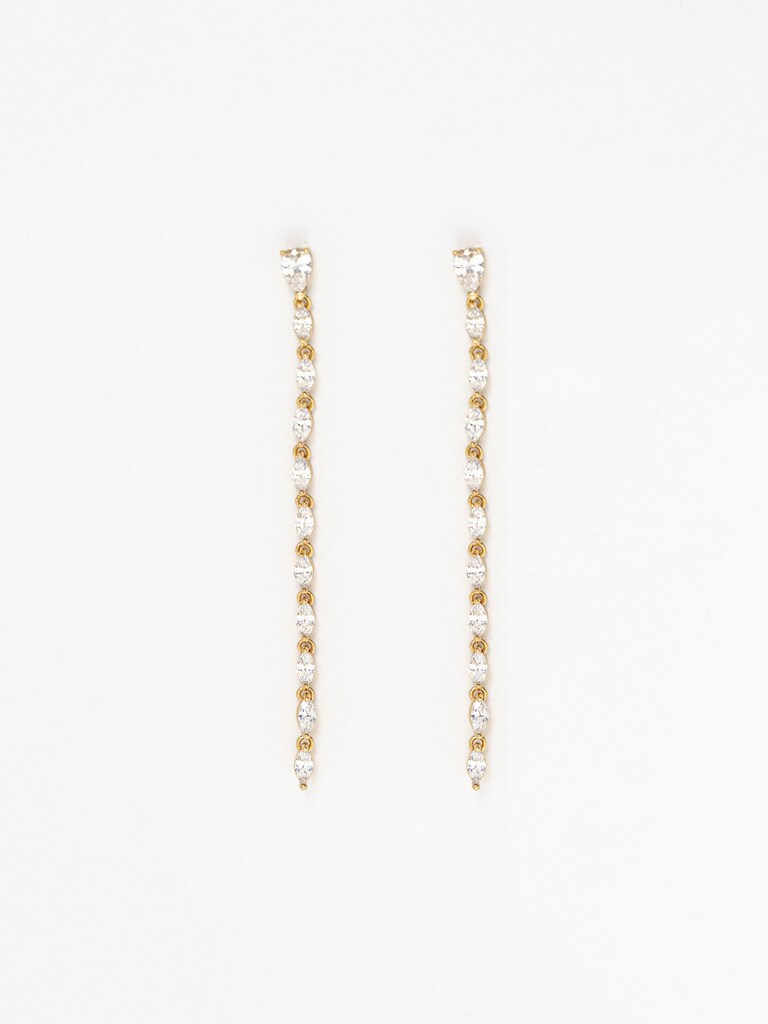 Длинные серьги из крупных кристаллов