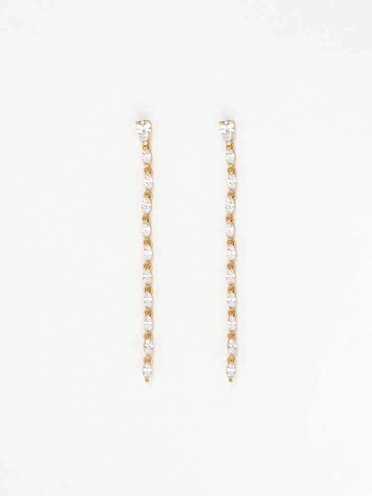 Длинные серьги из крупных кристаллов