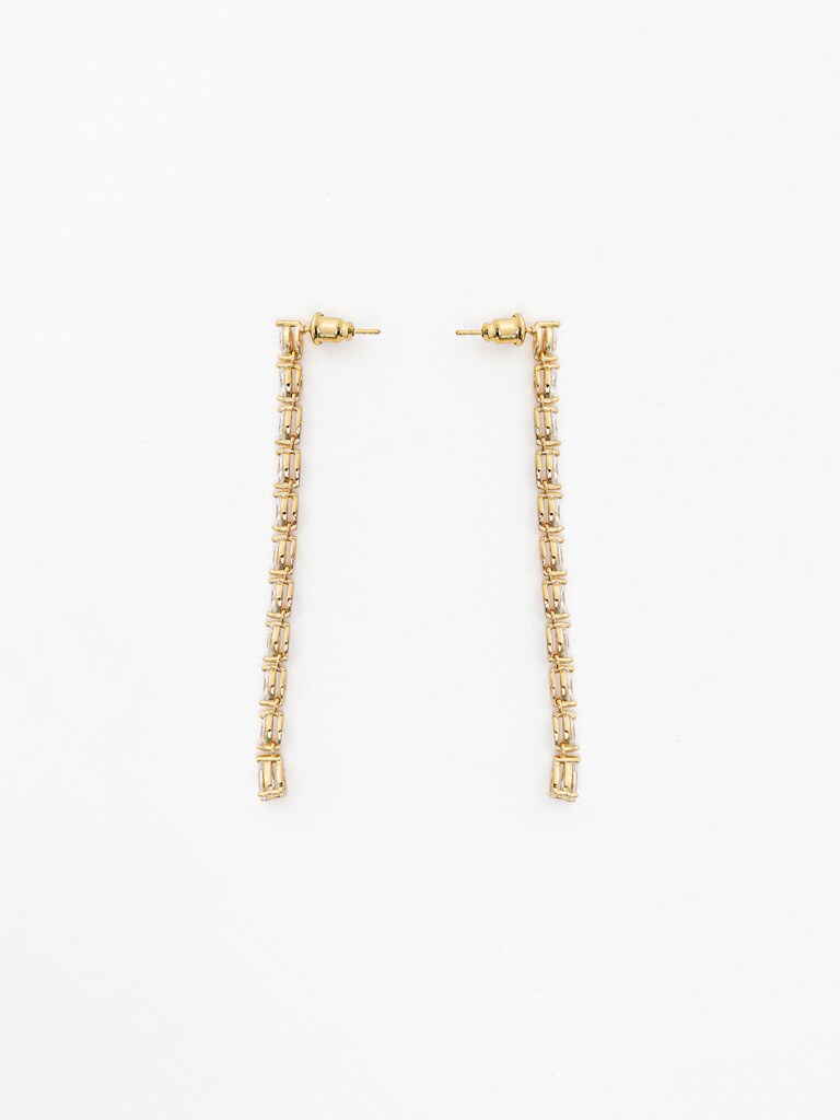 Длинные серьги из крупных кристаллов