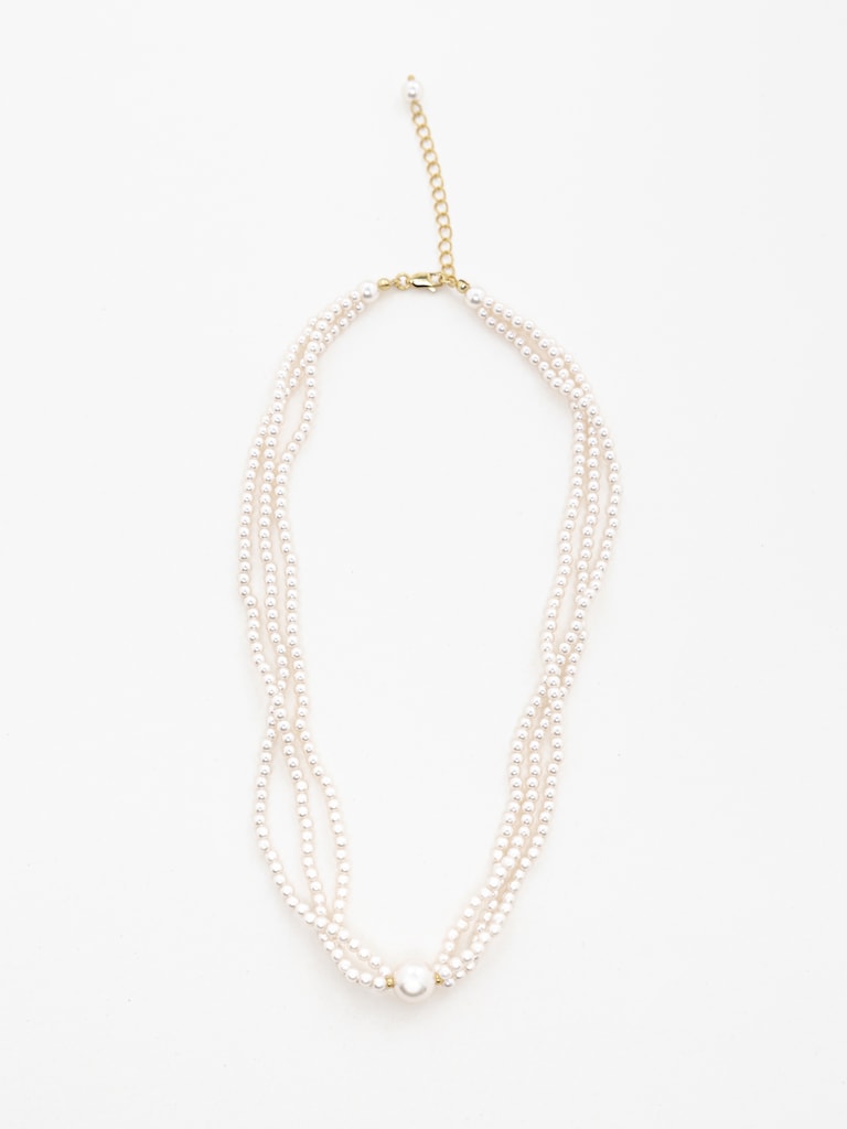 Жемчужное колье с бусинами разного размера