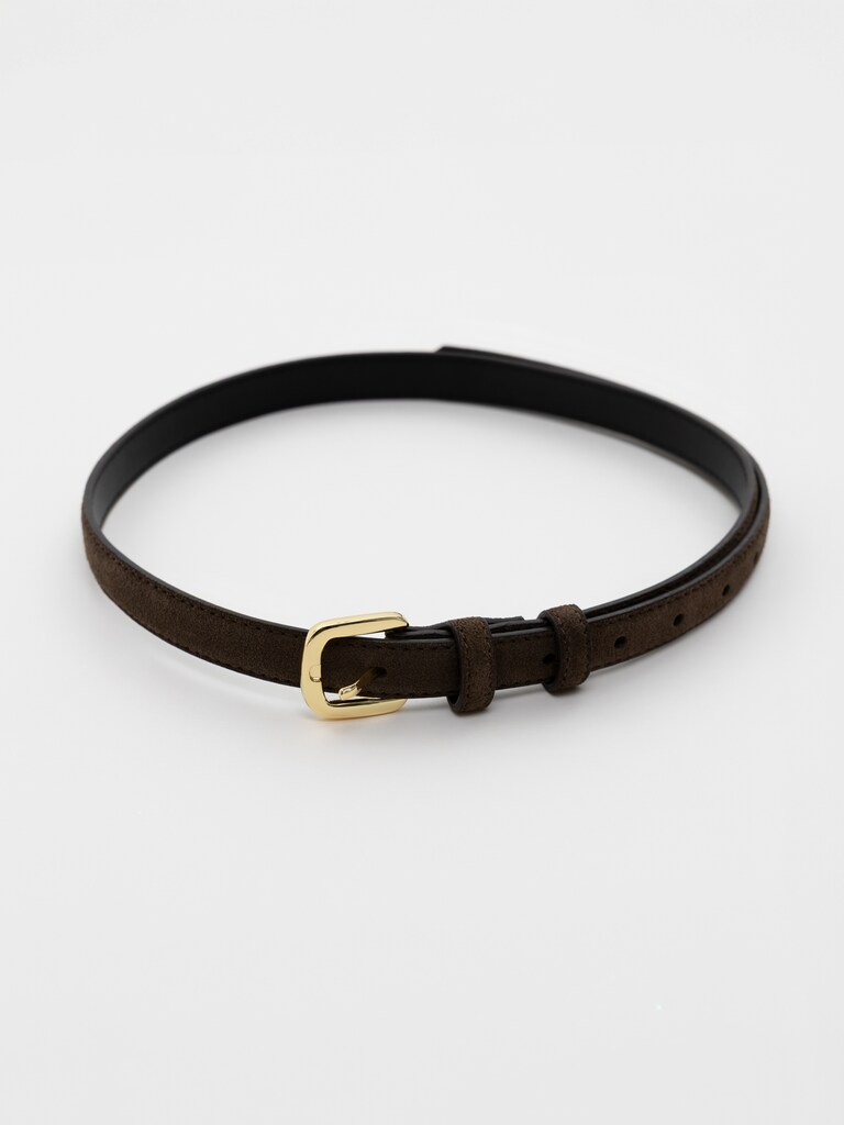 Slim suede belt