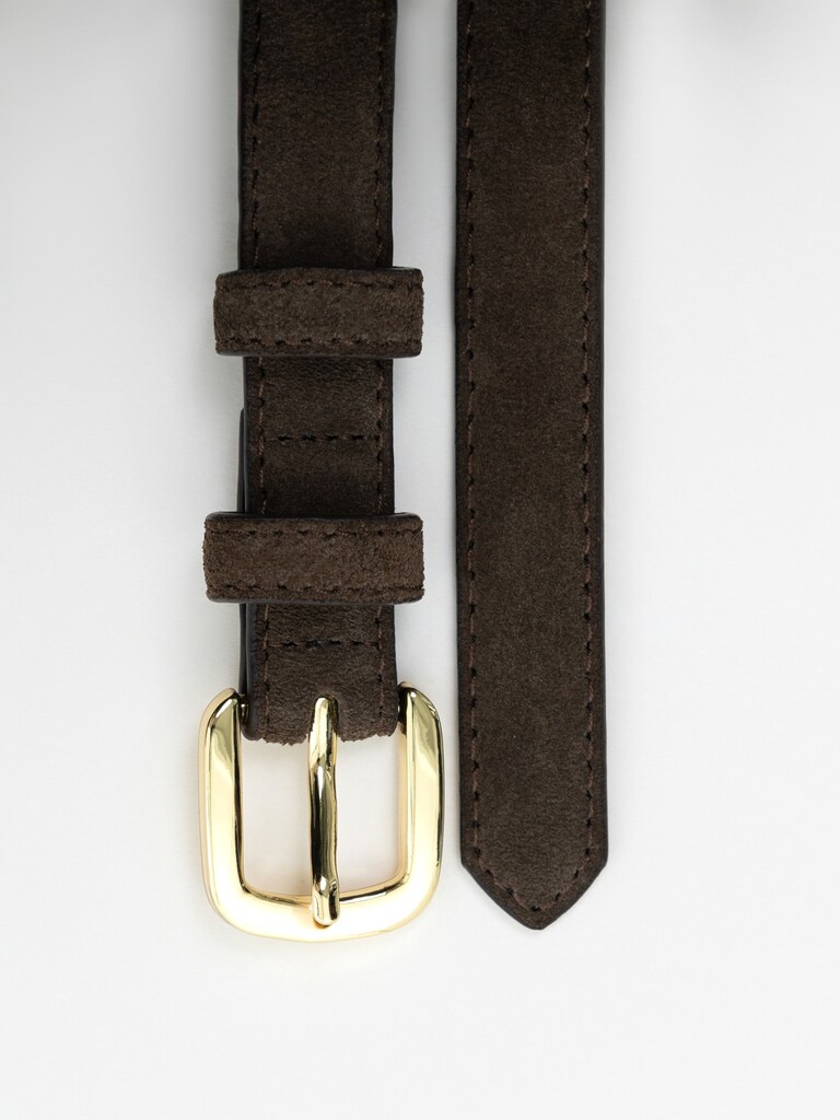 Slim suede belt