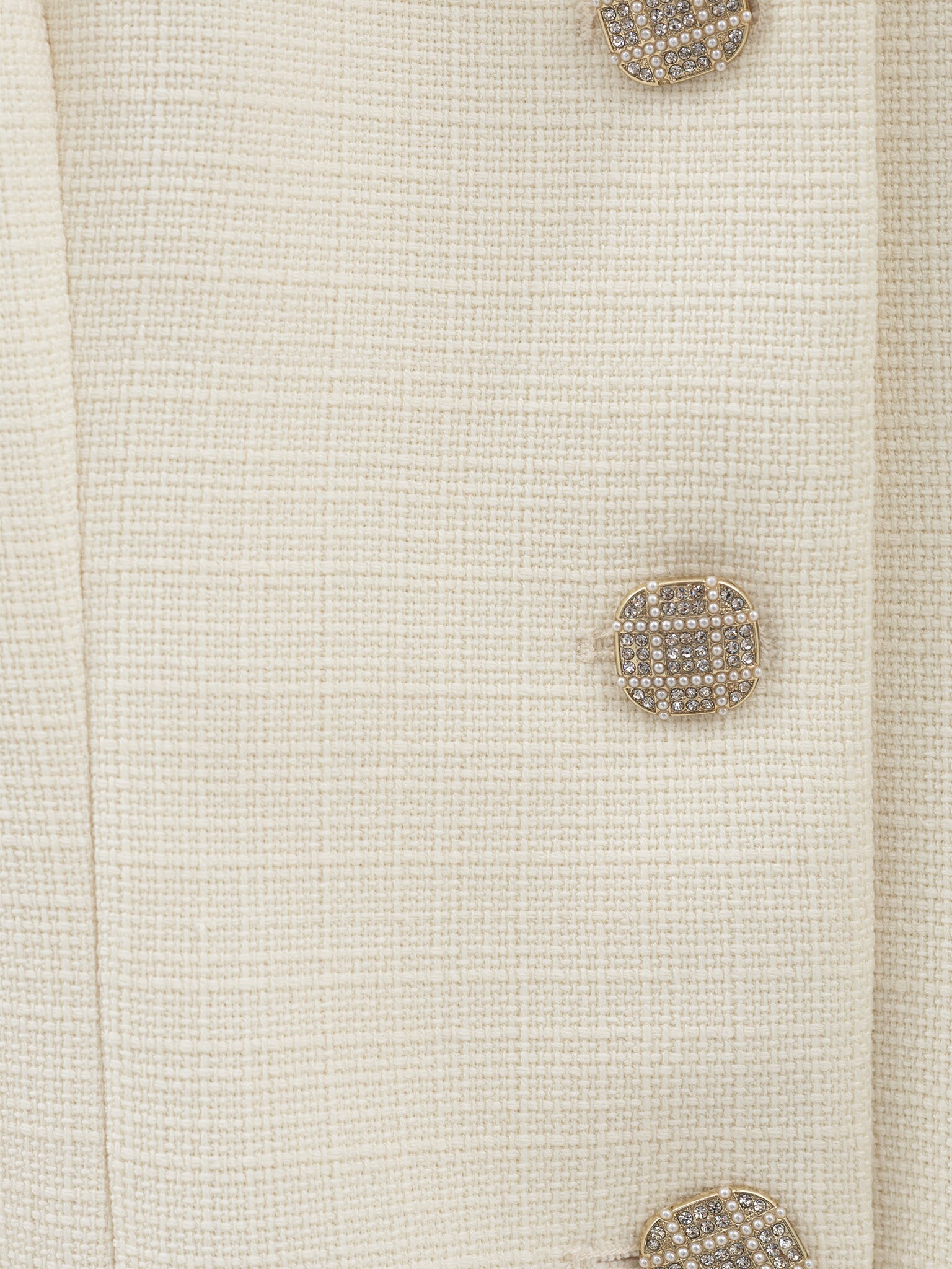 Fitted tweed jacket with rhinestone buttons :: LICHI - Online fashion store