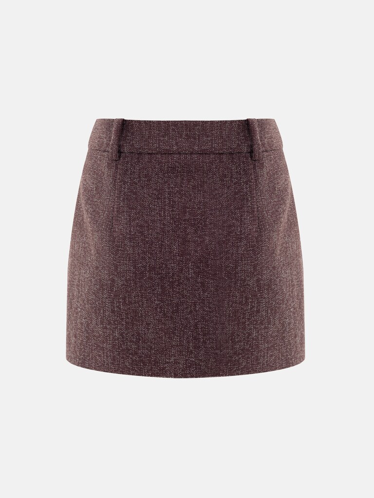 Textured straight mini skirt