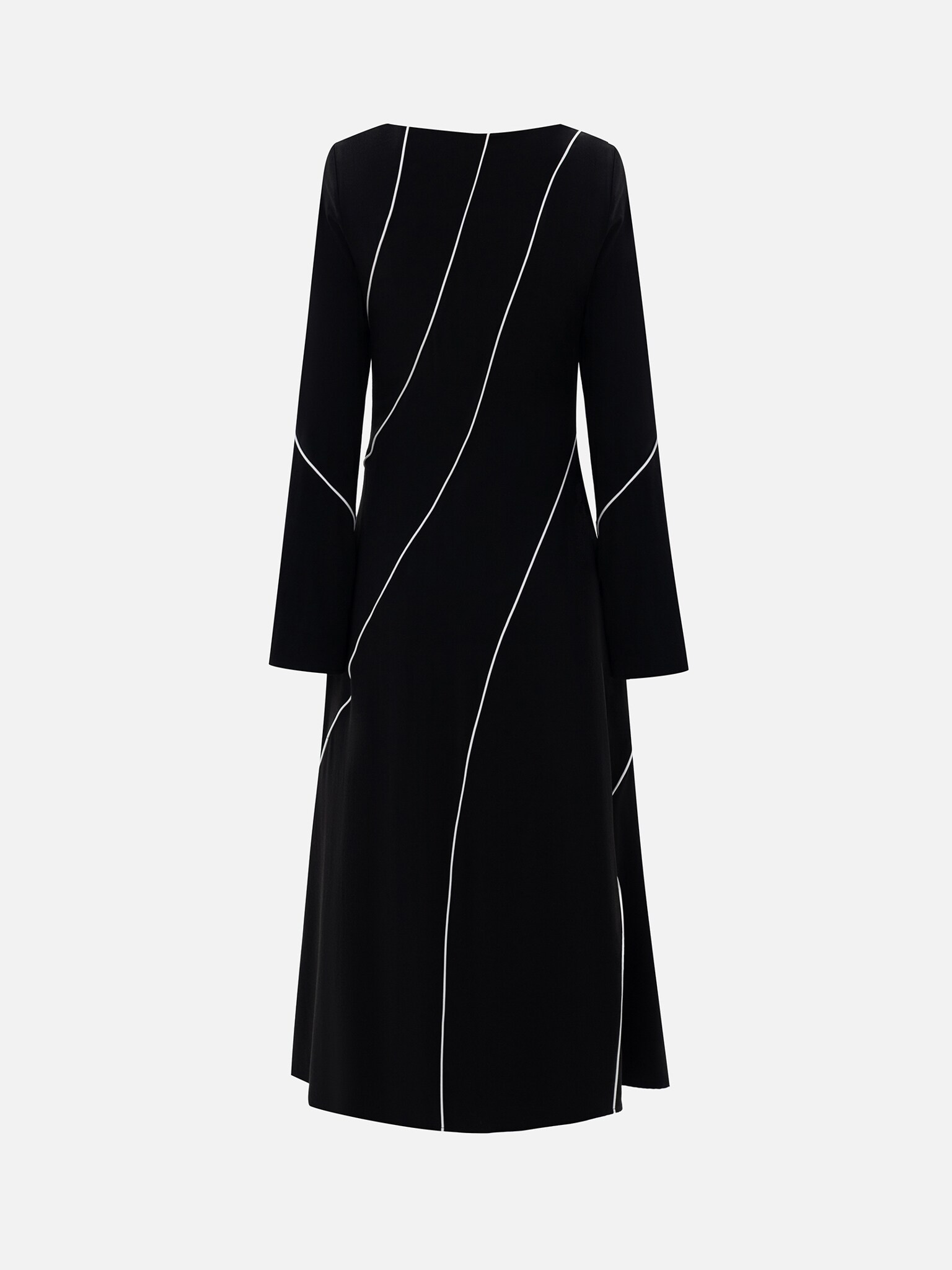 Fitted viscose midi dress with contrasting pattern