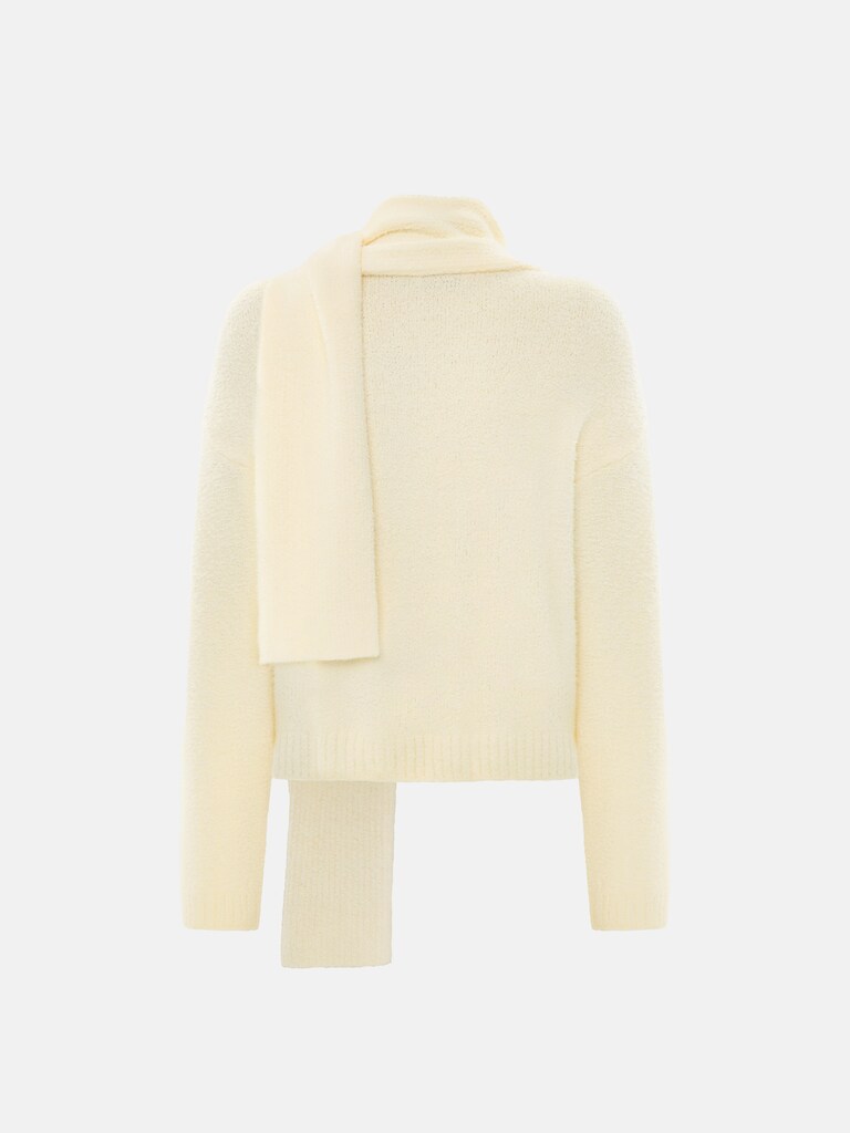 Knitted cardigan with matching scarf