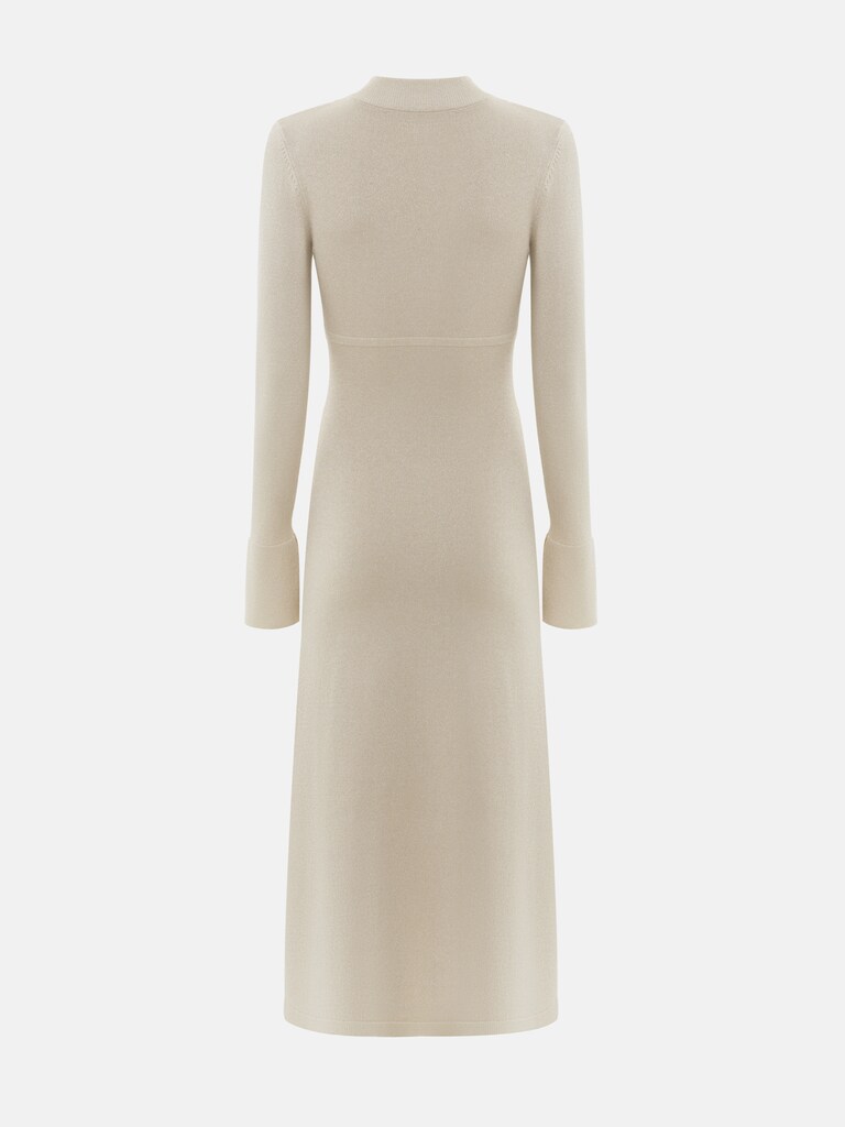 Viscose midi dress with small matching buttons