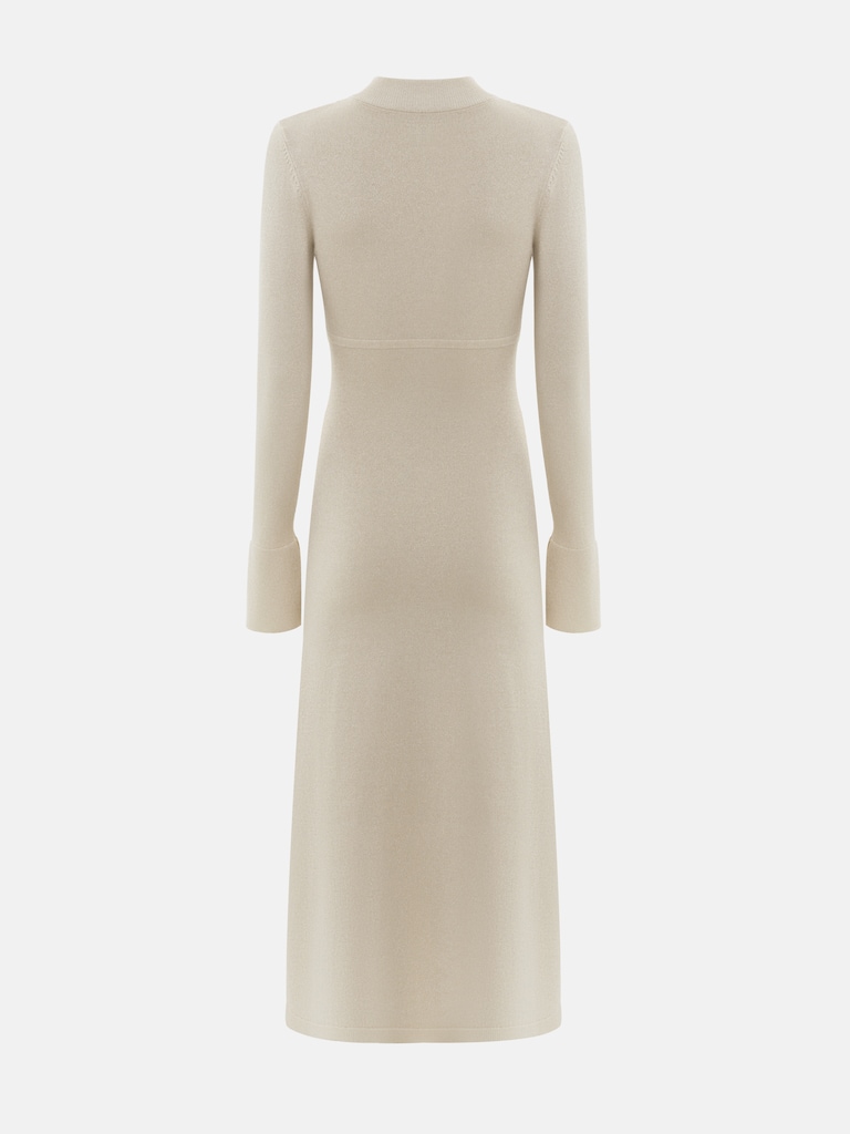 Viscose midi dress with small matching buttons