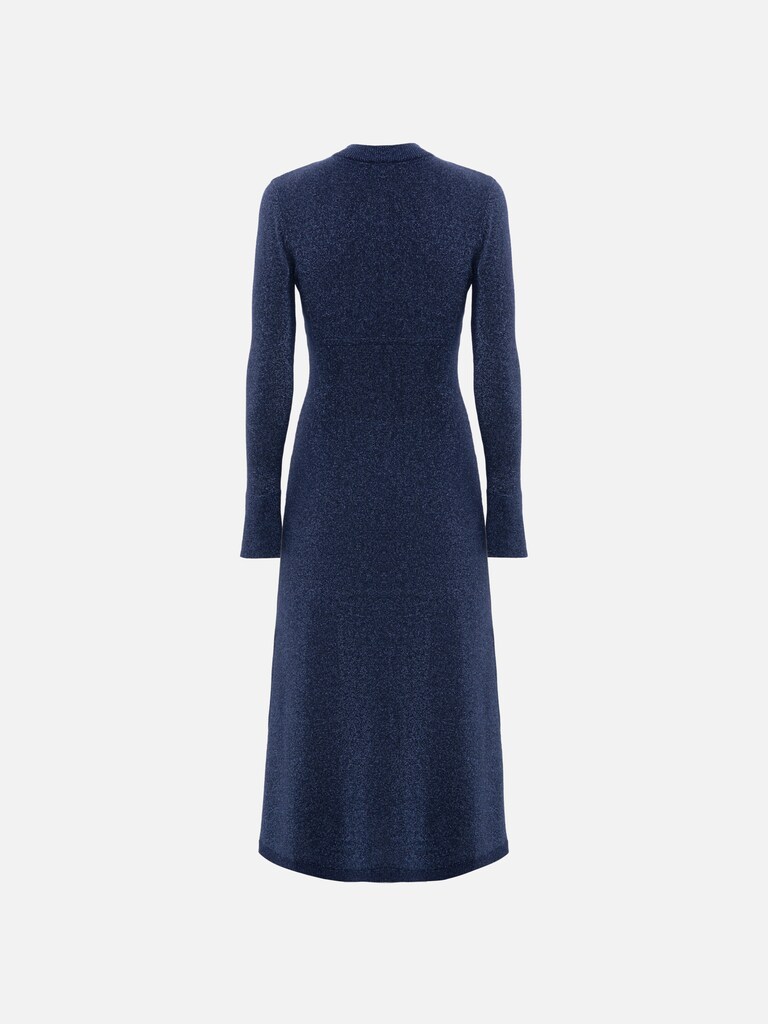 Viscose midi dress with small matching buttons
